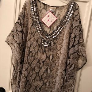 3-way sheer swim coverup, NWT